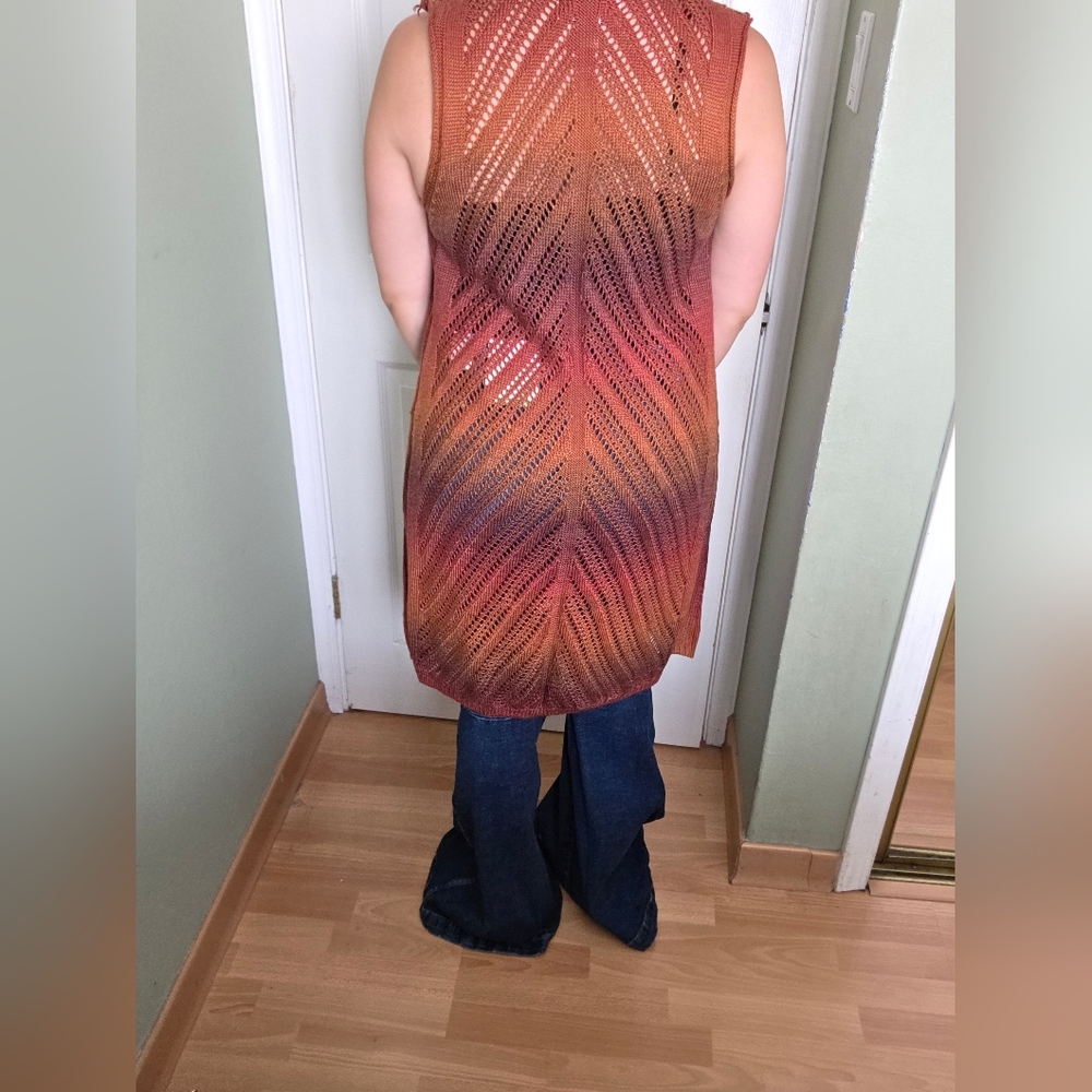 Back In The Saddle Knit Gradient Cardigan Sweater Vest Western Boho Rodeo S - Picture 4 of 10